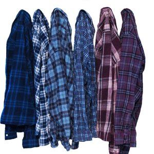 Distressed Oversize Flannel Shirt